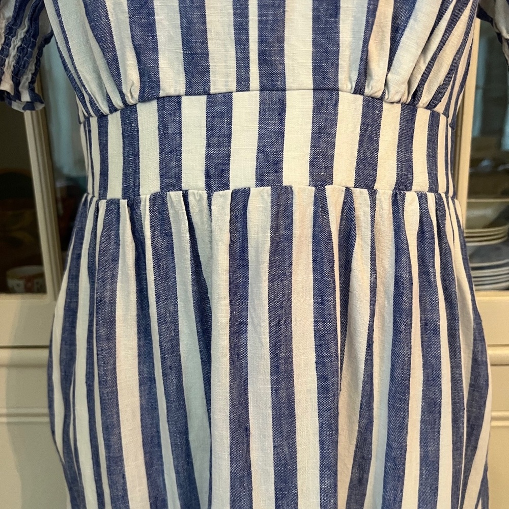 Blue and White Striped Maxi Dress - Picture 5 of 14